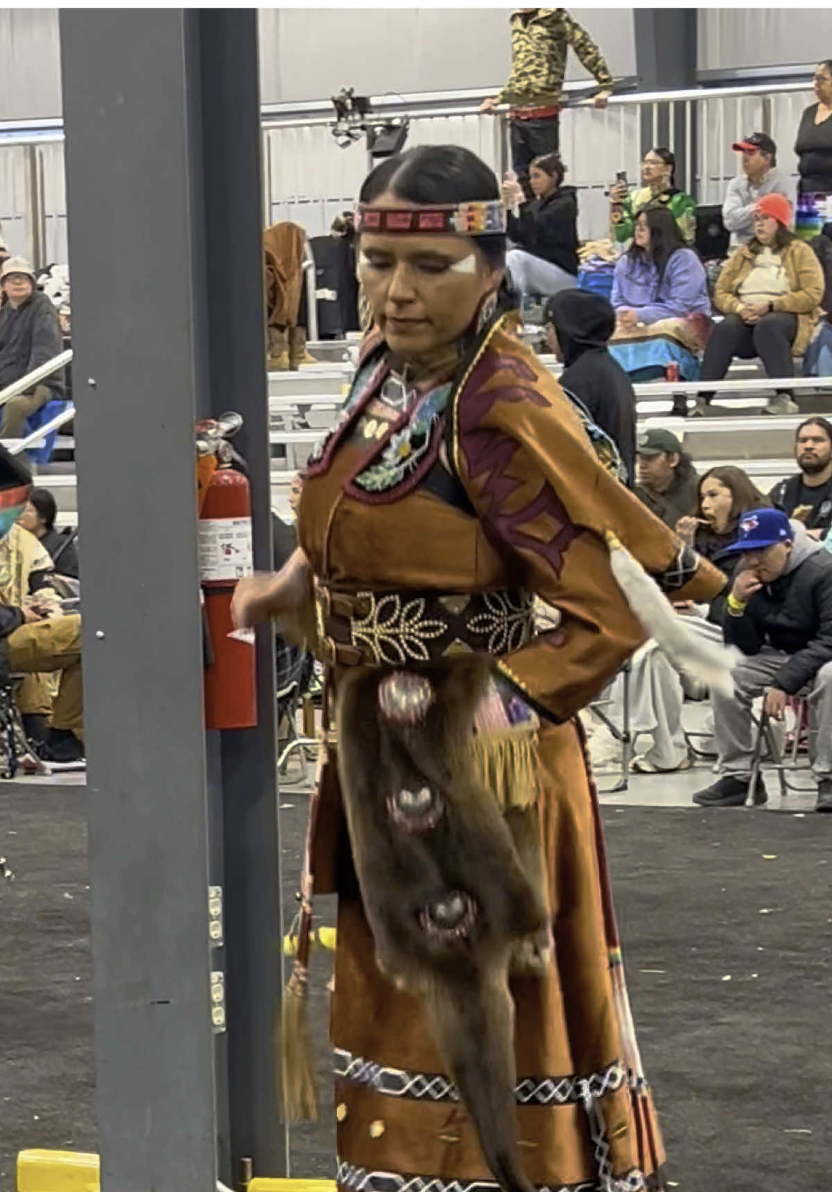 Got to wear my new dress at @Manito Ahbee Festival in Canada. So amazing to dance with these powerful women. #canada #manitoahbee #powwow #ojibwe #strapdress #mreeddesigns 