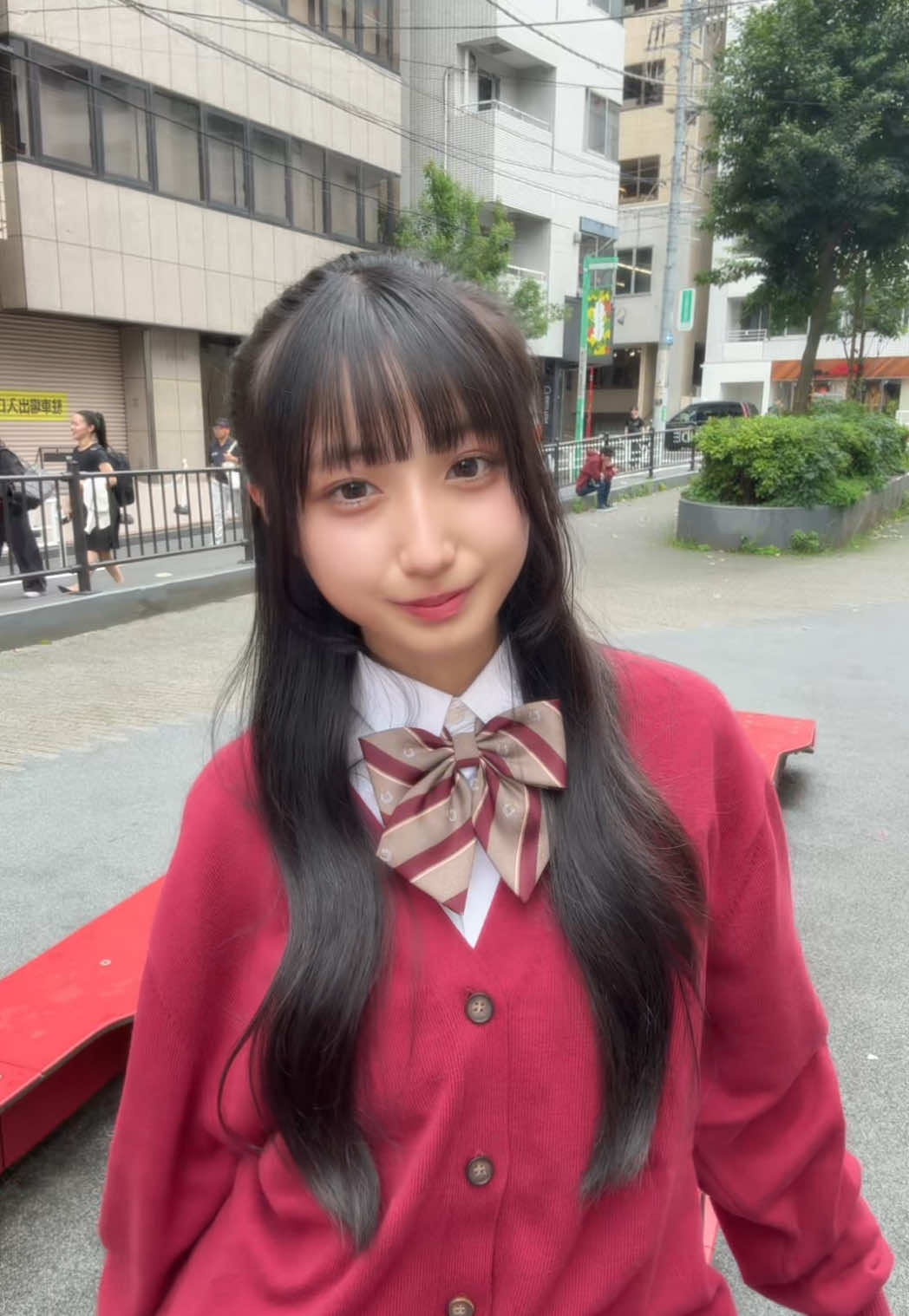 赤カーディガン初めて着た♥️@カンコー委員会／KANKO SHOP #08 #おすすめ #jk #Uniiique #カンコー委員会 #ゲスの極み乙女 #制服 