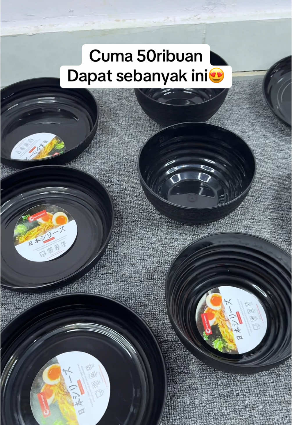 Dapat sebanyak ini😍😭 #mangkokramen #mangkok #piring 