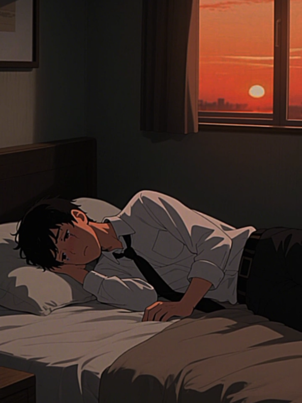 very tiring days.#fyp #yourpage #sunset #anime #ai 
