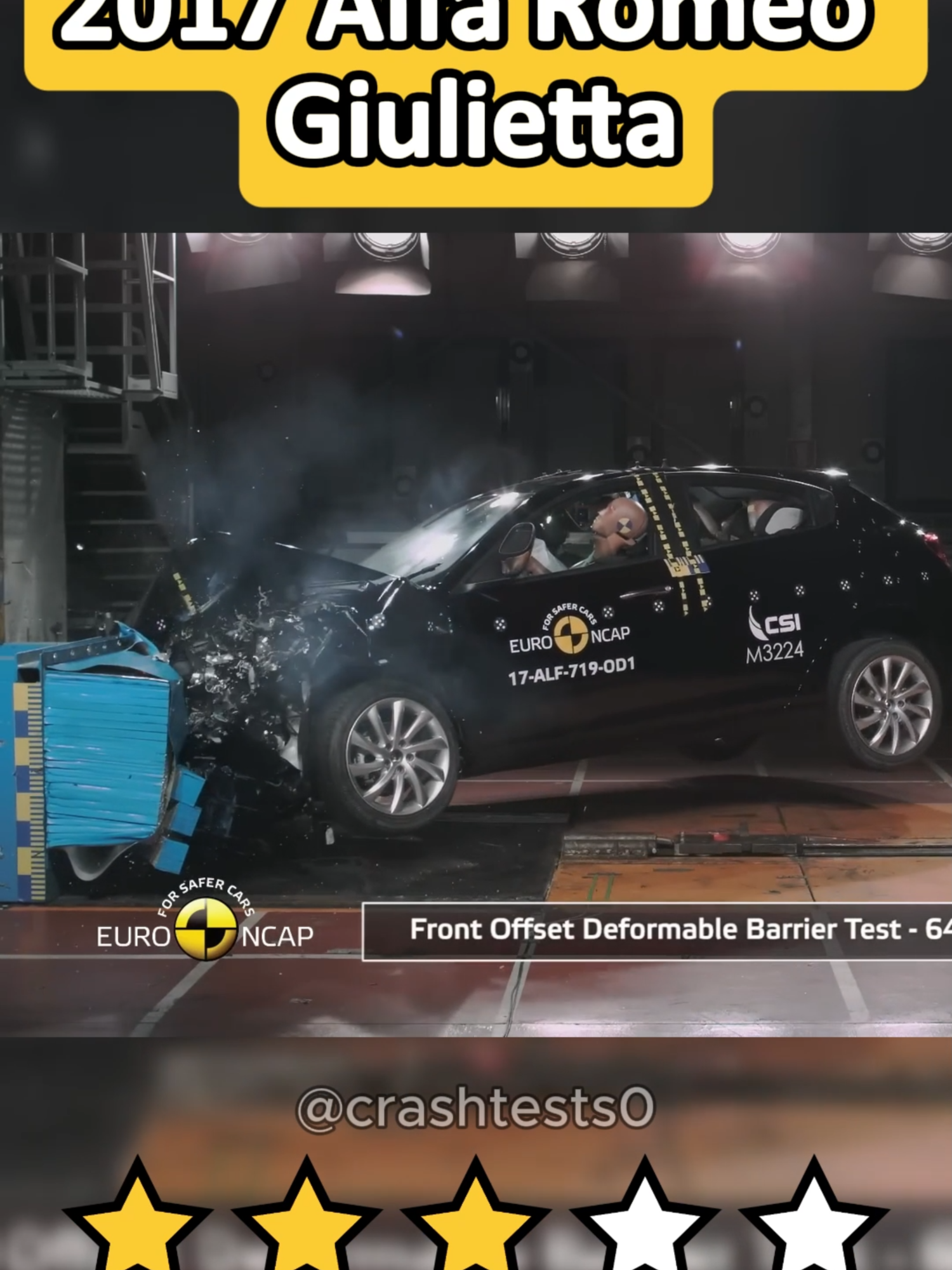 2017 Alfa Romeo Giulietta | Sizce 3 yıldızı hakediyor mu? #car #crashtest #shorts #tiktok #keşfet #reels #foryou #instareels #alfaromeo #giullietta