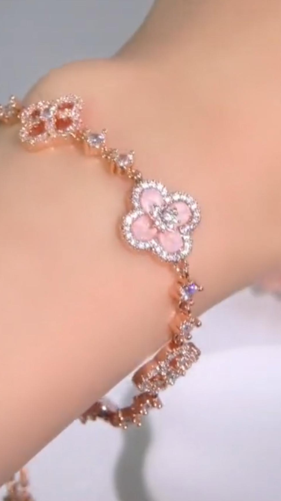 Pink Sakura Zircon  Bracelet #Bracelet #Jewelry #foryou #gift
