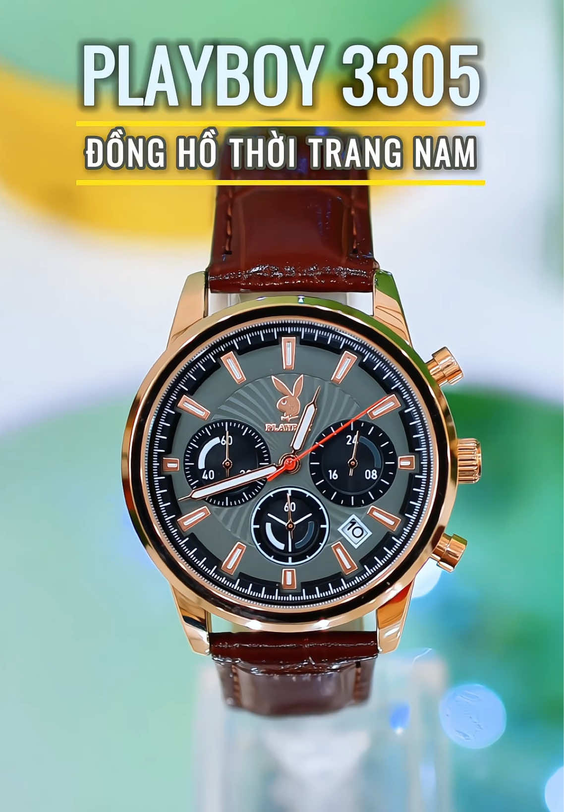 Đồng hồ thời trang nam playboy 3305, sang trọng, chạy full 6 kim #dongho #đồnghồ #donghonam #donghothoitrang 