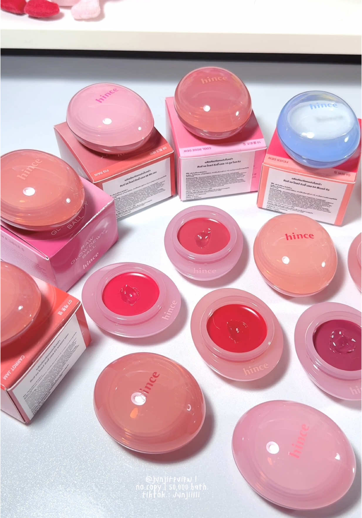 hince ROW GLOW DEWY BALL 🍒🎀 จะบอกว่าเนื้อลิปฉั่มมาก กลิ่นหอม คือเป็นโทนสีที่ถูกต้อง #hince #รีวิวลิป 