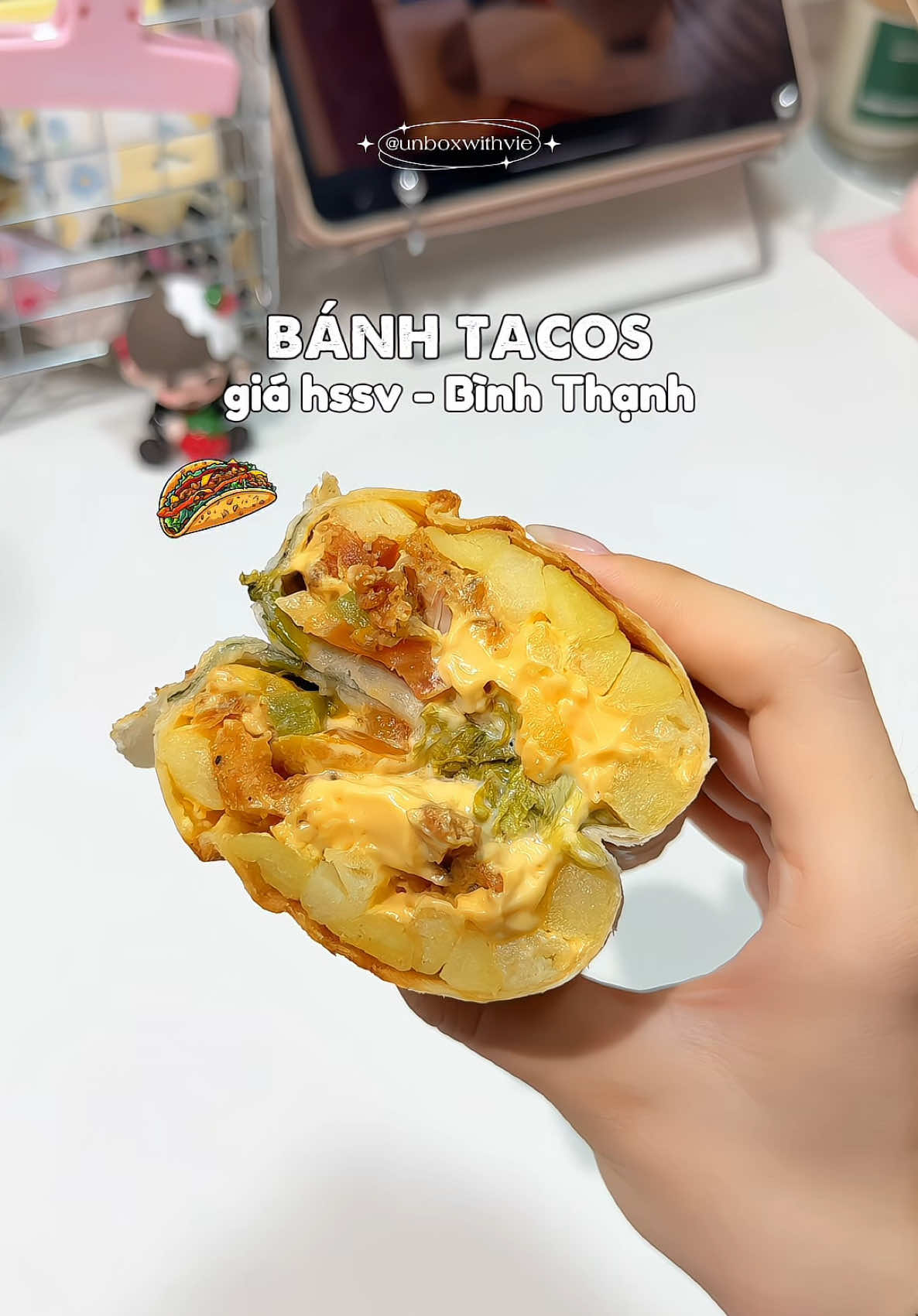Lâu lâu ăn lại ngonnn quá tr quá đất #review #unboxwithvie #xuhuong #xuhuongtiktok #viral #xh #tacos #banhtacos #doan #food #foodreview #reviewdoan #mukbang #anvat #binhthanh 