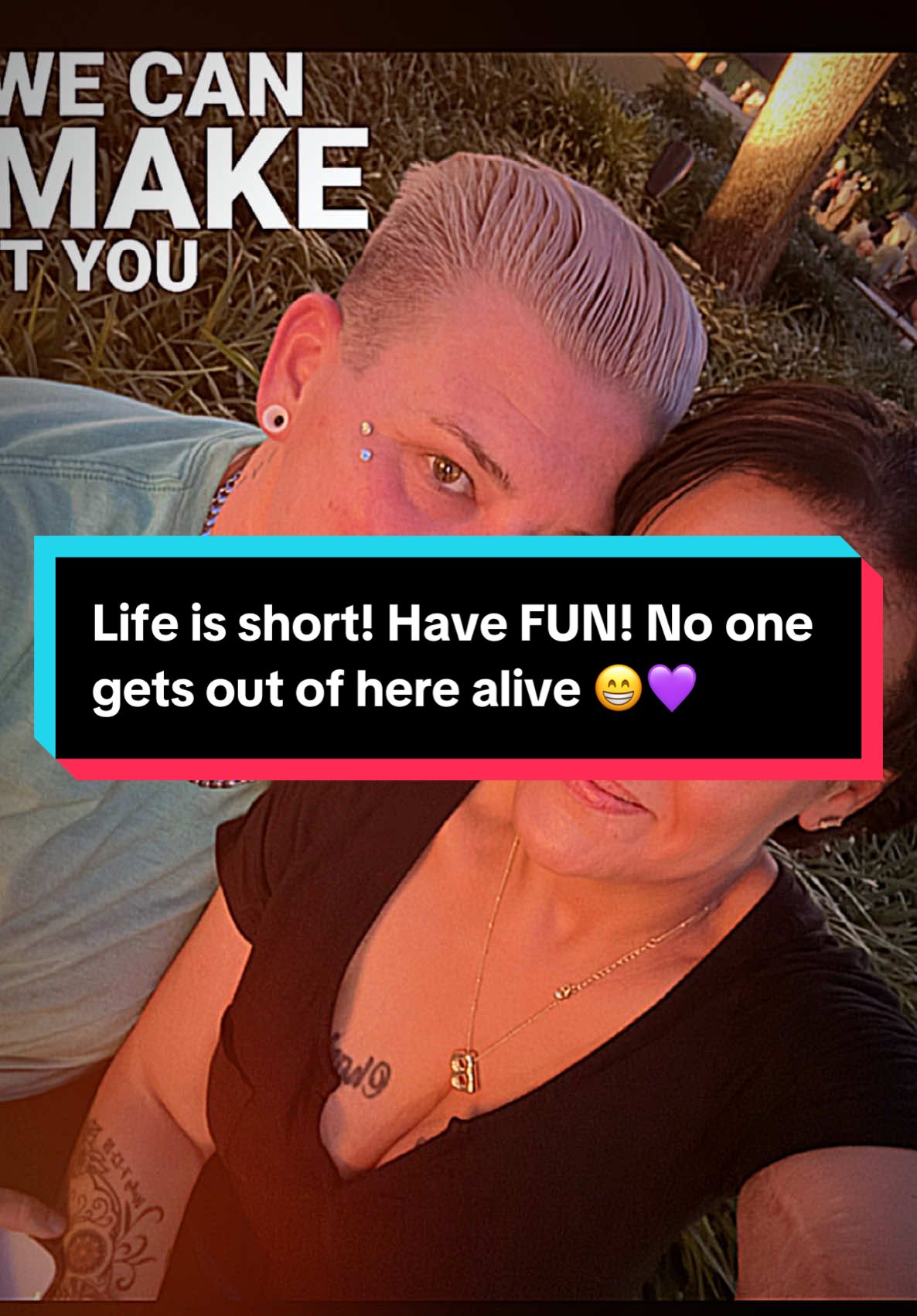 Life is short! Have fun! Surround yourself with people that believe in you when you don’t. Make memories. …and never lose sight of what makes you, YOU! #lbgt🌈 #lgbtq #saturday #lesbiansoftiktok #relatable #fyp #MentalHealth #niteout #disneysprings #howlatthemoon #wlw #wlwtiktok #selflove 