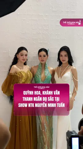 Gấp 3 visual 3 nàng hậu Khánh Vân, Quỳnh Hoa, Thanh Ngân cùng nhau đọ sắc tại Fashion Show Aurora's Cry của NTK Nguyễn Minh Tuấn. Hãy cùng theo dõi và ủng hộ show diễn Aurora's Cry của NTK Nguyễn Minh Tuấn vào tối nay nhé cả nhà. #AurorasCryFashionShow  #MINHTUANCoutureNo4 #NTKNguyenMinhTuan #minhtuancouture #VanKhanhjewelry #CharmePerfume #Bellalove #Viendaotaosenvang #HocvienQuanNguyenPuLe #daodientrantu #Kentranentertainment #KiengCanteam #Obranding #NinaNextSpace #nuoclemont #HiltonSaigon #dothanhresidence #SHINFlowers #Ksima #HarpersBazaarVietnam #MeowEntertainment #SashFactor #Topsao #Nhipsongonline #TheGioiHoaHau #WorldBeauties
