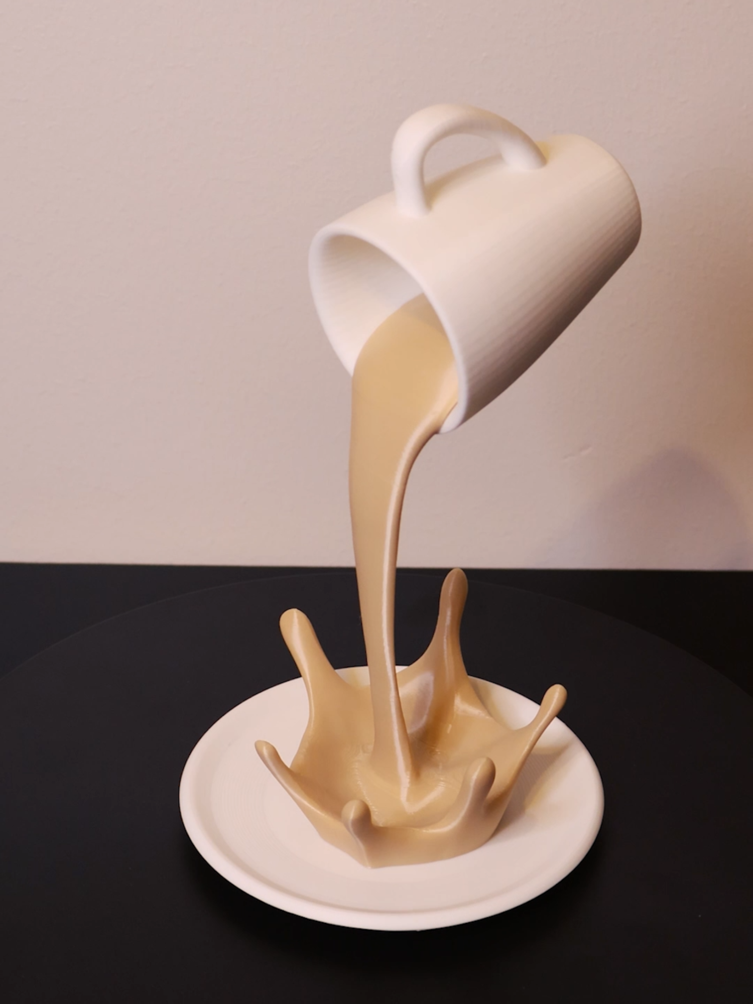 3D printed Floating Coffee Cup Printer: Bambu Lab A1 Filament: PLA White + Bone White STL file: https://makerworld.com/en/models/64968-floating-coffee-cup-sculpture?from=search#profileId-109229 #3dprinting #satisfying #asmr #timelapse #coffee #illusion
