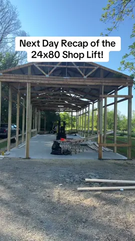 Here she is!! All up in the air! #dreamshop #shop #construction #garage #DIY 