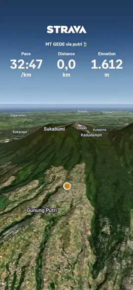 gede via putri dengan trek landainya🗿#strava #gedepangrango #4u 