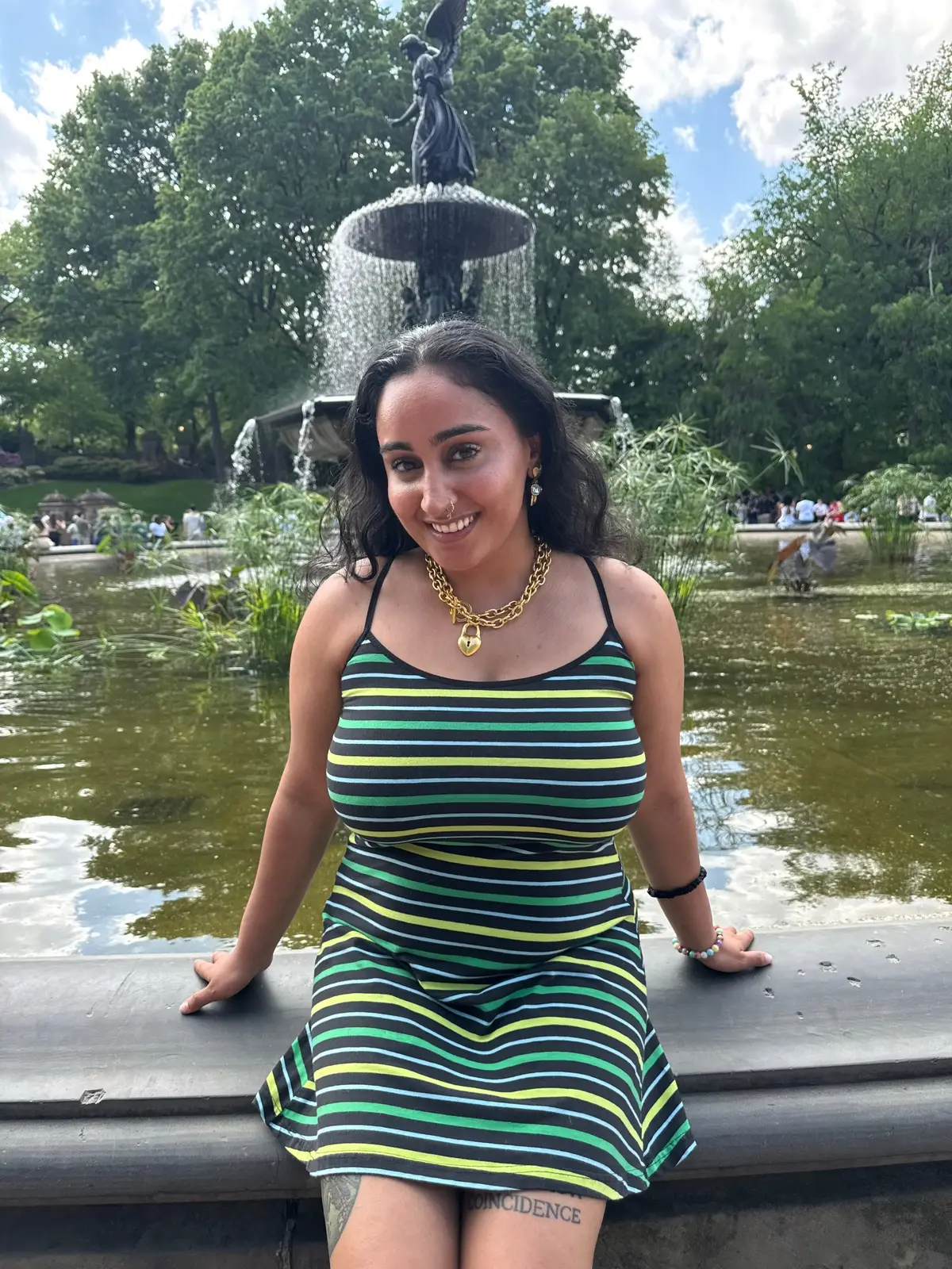 Dress by @lex on depop and jewelry by @sccollection_ #nyc #jewelry #OOTD #ootn #fashion #style #bollywood