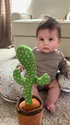 he thought it was a cute toy… until it came alive #cactustoyprank #babyreaction #funnybabies #babygotscared #parentinghumor #babycryingreaction #toddlermemes #babylife #foryoupage #viraltikt #babycontent #babies #funny 