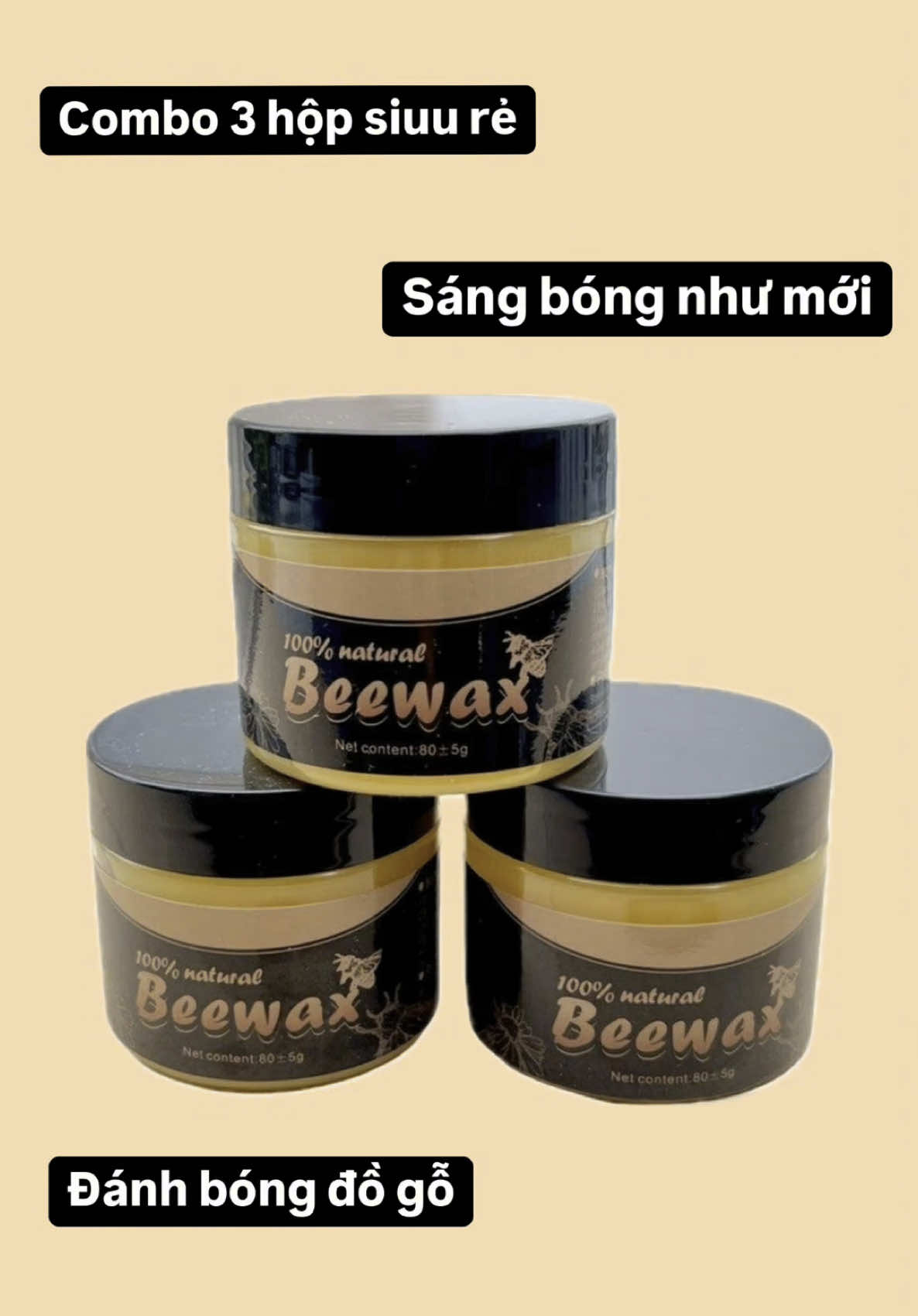 Combo sáp ong lau đồ gỗ trong nhà muif thơm dễ chịu, không hại da tay, bàn ghế cửa gỗ sáng bóng như mới giá siuu rẻ #dogiadung #fyp #xuhuong 