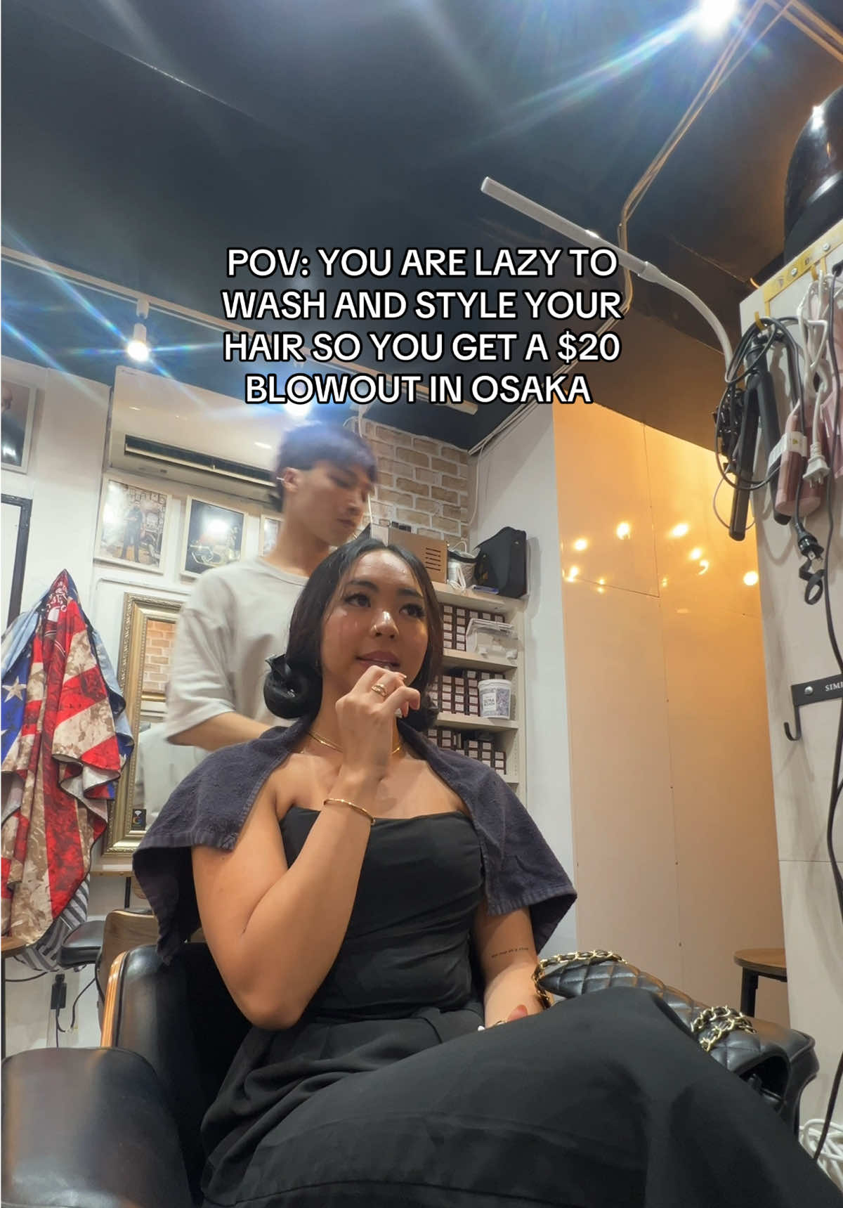 The only reason been so lazy to style my hair because I did not bring my Dyson on this trip🥺 I miss my @Dyson USA #dysonairwrap #dyson #blowout #osaka #fyp #relatable #imjustagirl #traveltok #travelhacks #washandstyle #filipino #hairstyle #hair #japan #traveling #travel 