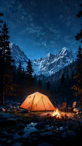 Trading City Lights for Starlight 🌃⭐️✨ #campvibes #natureescape #foryoupagе #intothewild #adventuretok #aiartwork #exploremore #campfire #outdooradventure 
