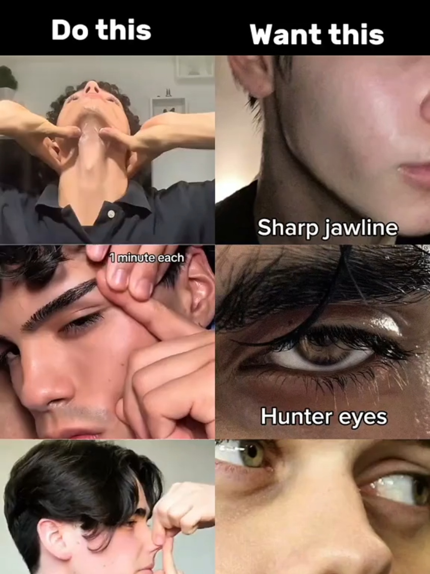 Facial exercise for men . . #glow #GlowUp #newyorkcity #looksmaxing #trending #exercises 