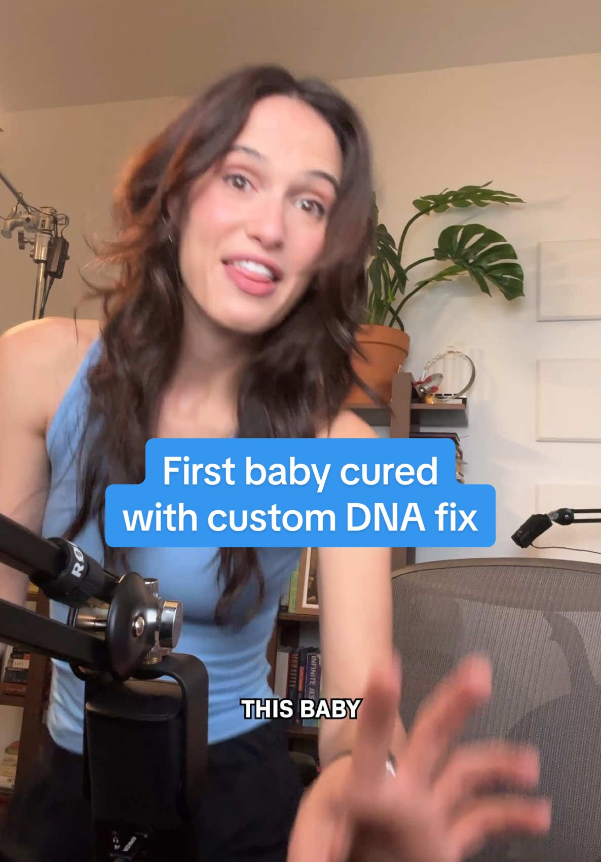 This is the first baby cured with a custom DNA fix! The tool is called CRISPR. To use it, scientists use a protein, directed by molecules that act like GPS coordinates, to search through a cell’s DNA until it finds a match... then makes a cut... so they can stick in new DNA. It’s basically a text editor for genes! This baby had one tiny error in its DNA causing a life-threatening disorder called CPS1 deficiency. So they fixed that one error out of 3 billion DNA pairs. This is truly huge. This same tech is saving other lives too - like giving more standardized edits to people with sickle cell disease.   If you want to know more, we just published our newest Huge Conversations with… drumroll please… a scientist who won the Nobel Prize for discovering CRISPR, Dr. Jennifer Doudna! It was an honor to speak with her, and the conversation (and potential of CRISPR) truly blew my mind. Link in bio. For more optimistic science and tech stories, follow along.  #science #tech #animation #stemeducation #CRISPR #baby