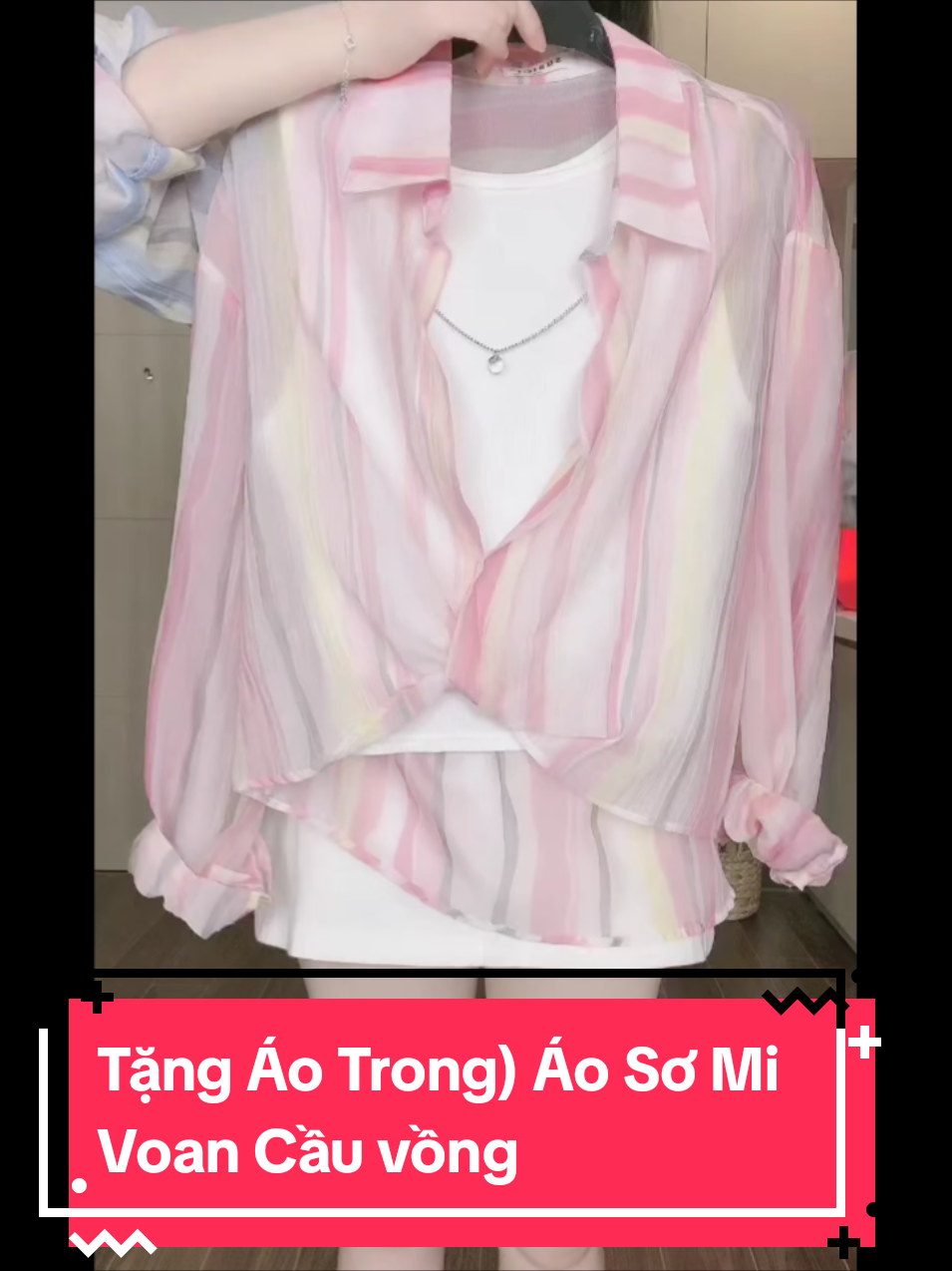 Tặng Áo Trong) Áo Sơ Mi Voan Cầu vồng #xuhuong #thoitrangnu #hottrend #trending 