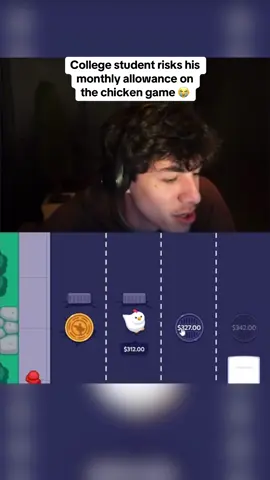 College student risks his monthly allowance on the chicken game 😭 #kickstreaming 