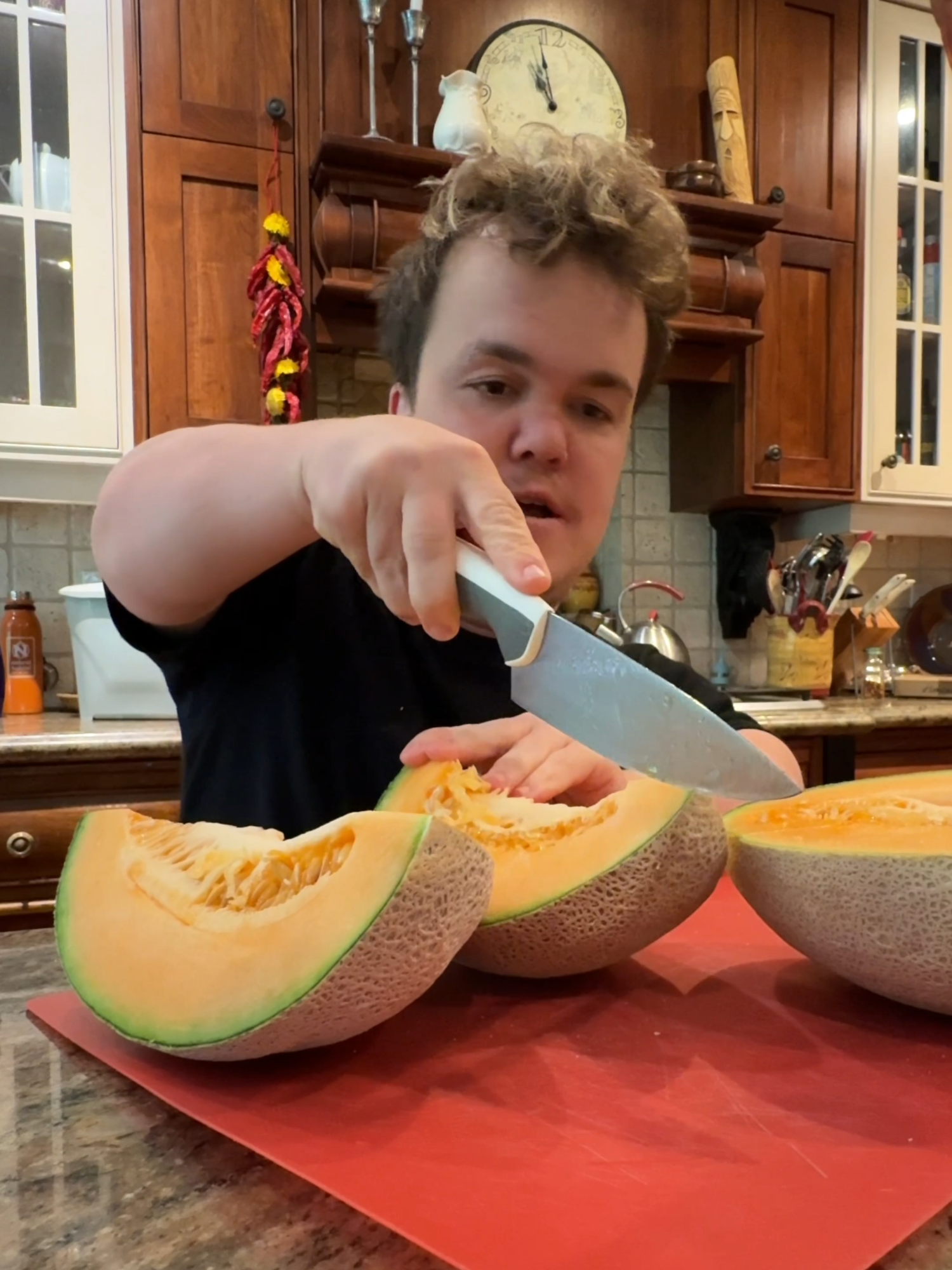 Cutting Cantaloupe on May 18th