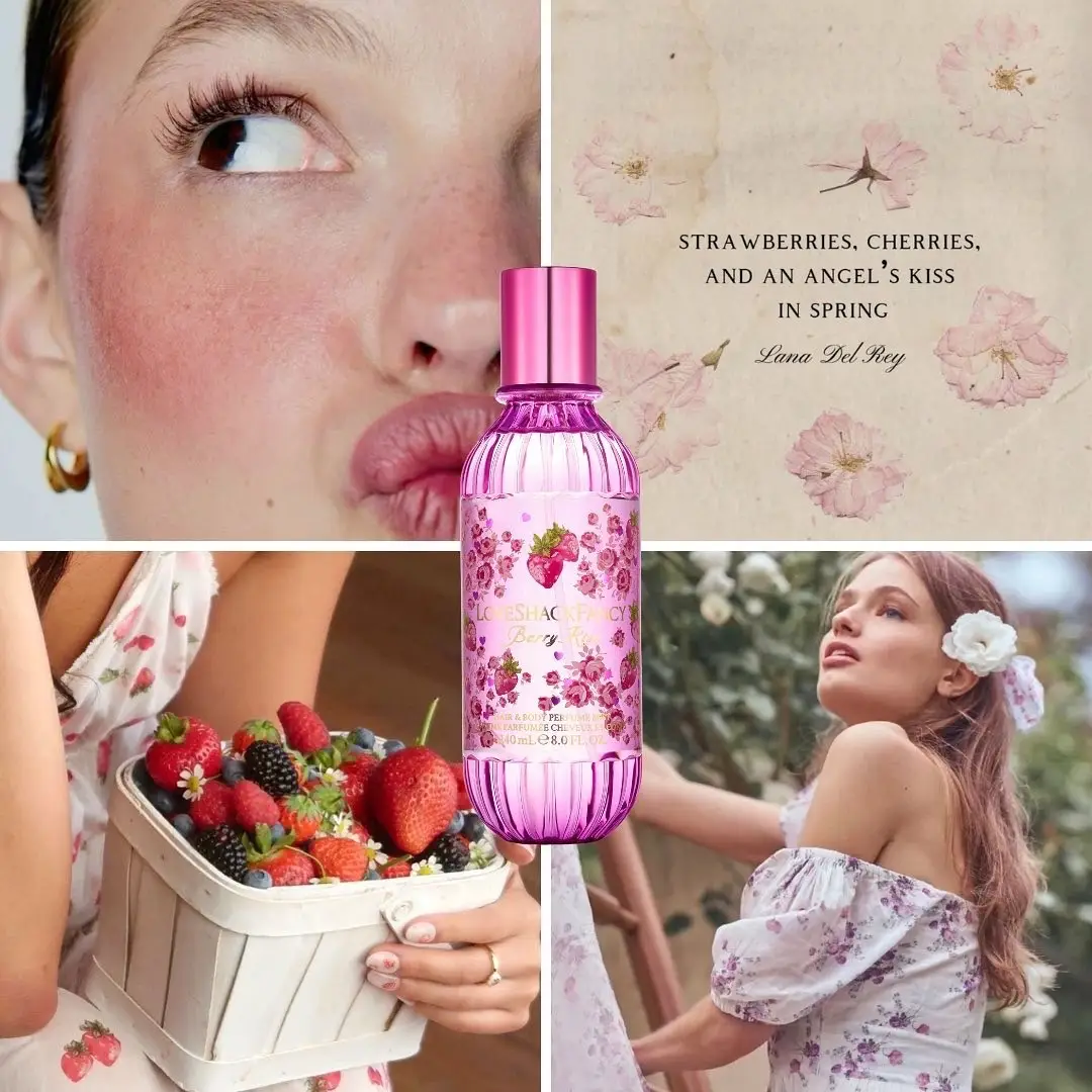 Which girl are you? Berry Kiss🍓 Velvet Sun☀️ or Sugar Blush🌸 Match your mood to your body mist💕 By @ Loveshackfancylovers on IG #moodboard #bodymist #loveshackfancy #girly #whichgirlareyou #beauty #sephora 