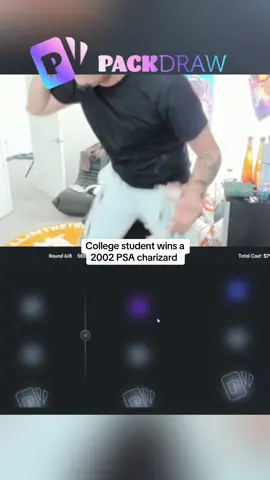 College student wins a 2002 PSA charizard #kickstreaming 