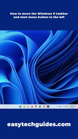 This step-by-step tutorial will show you how move the Windows 11 taskbar and start menu button to the left side of your computer screen.