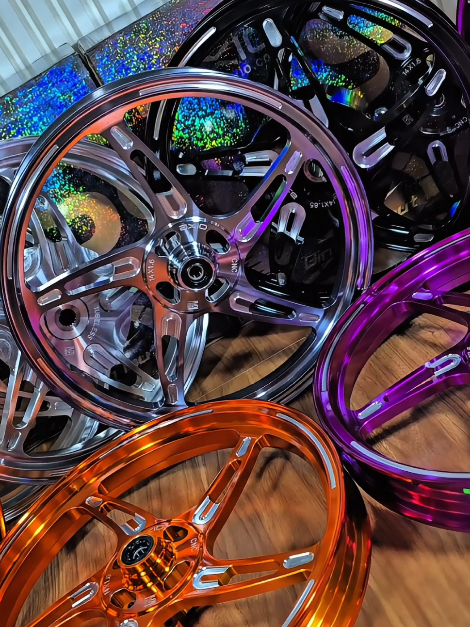VELG RACING AXIO NEW BINTANG LAUT RING 14 READY BUAT MOTOR VARIO 125 VARIO 150 STYLO (GANTI BOSHING) BEAT SCOOPY (GANTI BOSHING) MIO SPORTY MIO SMILE MIO J (GANTI PIRINGAN) #fypage #variomodifikasi #beatmodifikasi #velgaxio 