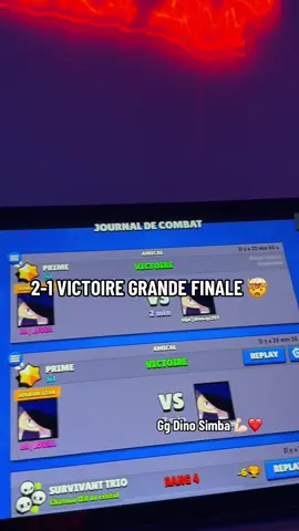 Grande finale 🤯 GG à @Dino.qs continue comme ça 💪🏻 et W @🐾 SIMBA  🐾 incroyable ❤️#lovka #brawlstarstiktok #fyp #challenge #brawlstar #final #1v1 #dino #lovka #simba #omg 