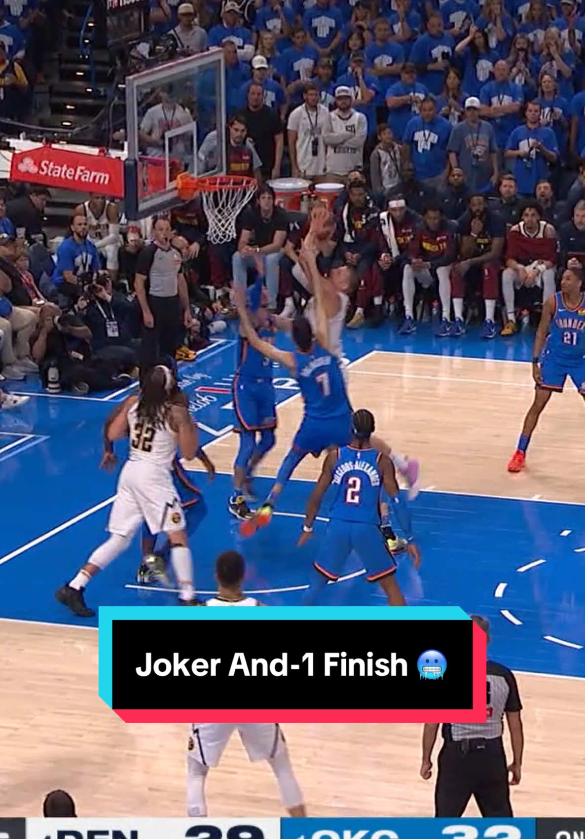Nikola Jokić finishes through contact 💪 #NBA #NBAPlayoffs #Basketball #NikolaJokic #nuggets 