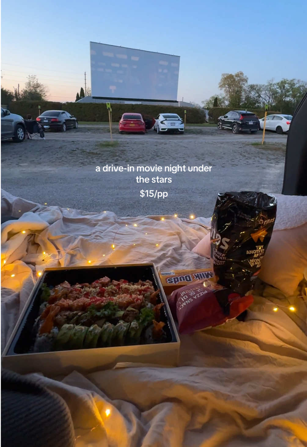drive-in movie night — a must on your ontario bucket list! 🍿🌟 #driveinmovie #driveincinema #dateideas #summerdate #datenightideas  #torontoactivities #torontosummer #funthingstodo #bestiedate 