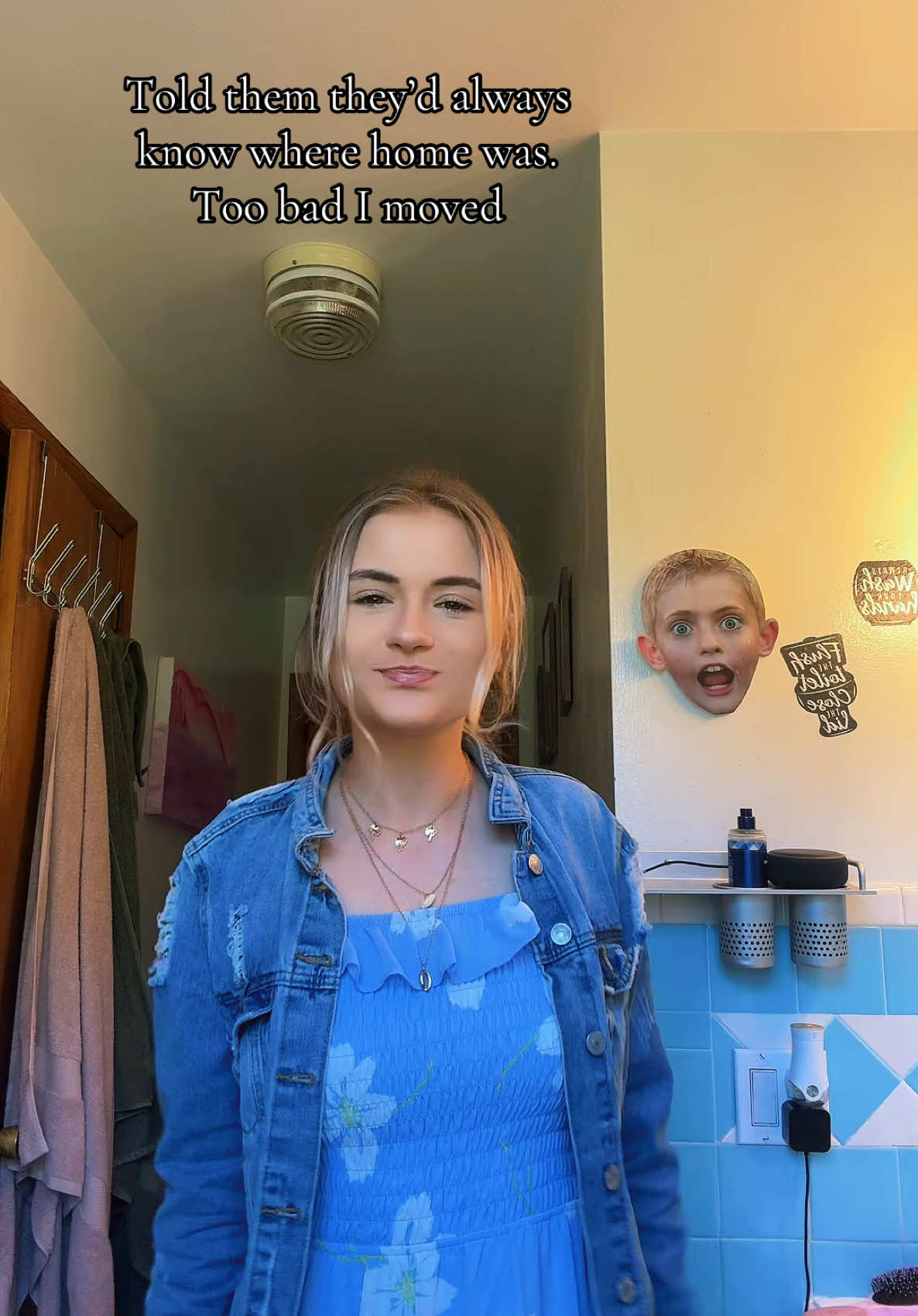 Oops did I change too much 4 u :(? Oh wait idc 😭 #fy #fyp #yikes #bye #fypシ #foryou #fypage #viral #yas #bluedress #jeanjacket #lipsync #relateable #oldu #whereshome #homeisgone #dontwaitaround 