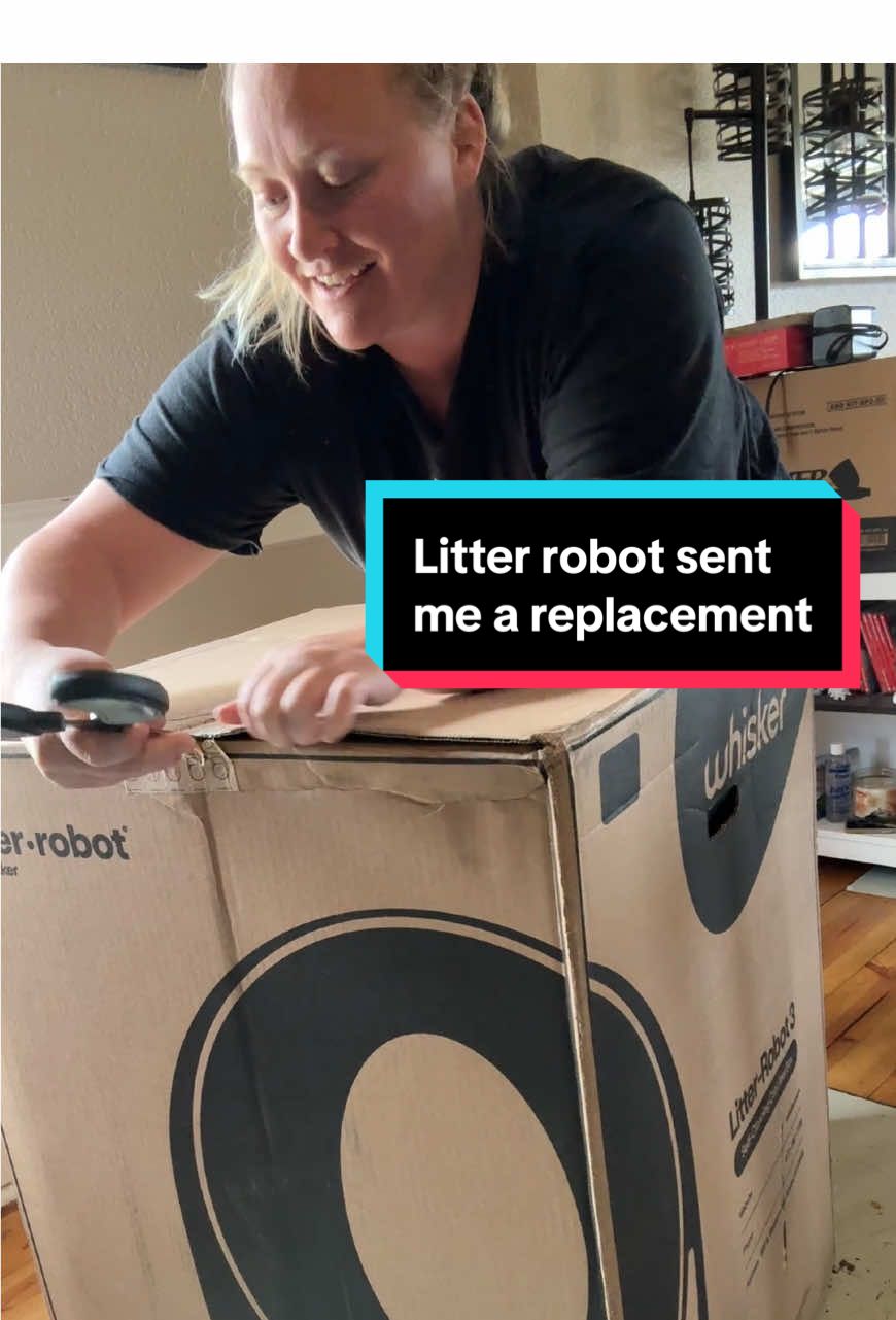 Litter robot sent me my replacement. #litterrobot #automaticlitterbox #cattok #catbehavior #trial 