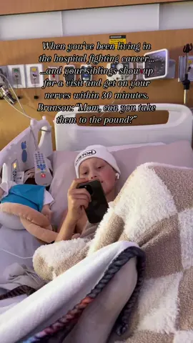 He may be fighting cancer, but the sibling struggle is still real. #brothersandsisters #bransonsbravebattle #siblingproblems #fyp #BransonStrong #childhoodcancerawareness #leukemiawarrior #ViralVideo #cancer #cancermom #foryoupage #Siblings 
