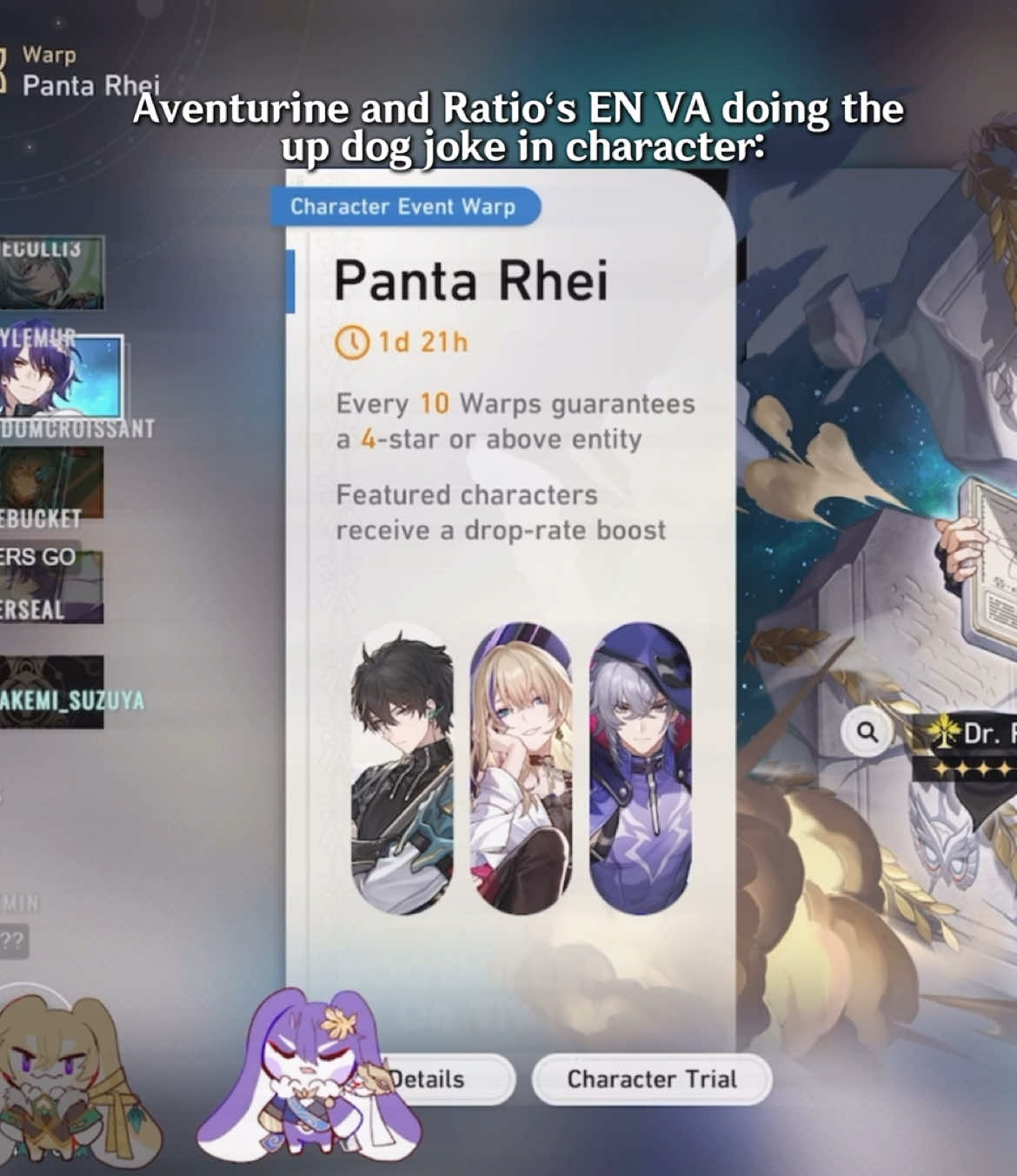 the way Camden actually DIDNT know what up dog means😭😭 #aventurine #aventurinehonkaistarrail #drratio #hsr #HonkaiStarRail #fypシ゚viral #boothillbf #hsrcreators #voiceactor 