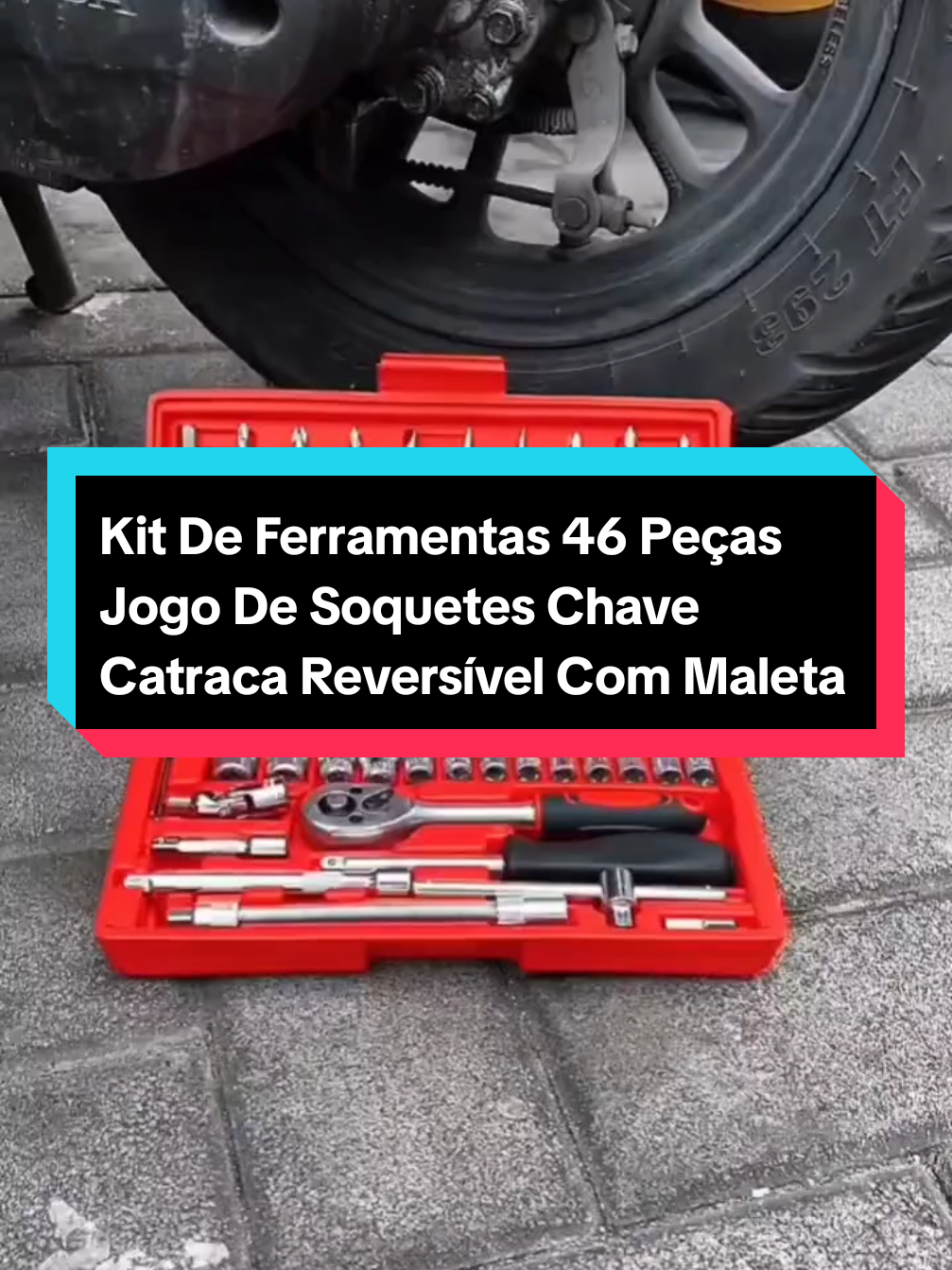 Kit De Ferramentas 46 Peças Jogo De Soquetes Chave Catraca Reversível Com Maleta Jogo De Ferramentas Completo GARANTA O SEU AGORA #tiktokshopchegou #tiktokshop #achadinhos #ferramentas #chave 