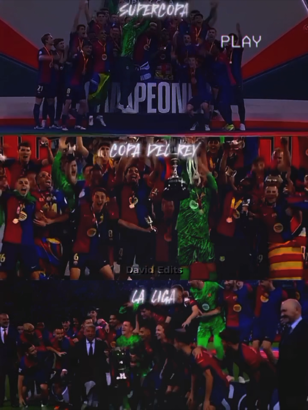 Querían las 3?  #davidedits #davidtm #querianlas3 #acaestanlas3 #barcelona #footballedit #campeones #leomessi #lamineyamal #viscabarca🔴🔵 #viscacatalunya #copadelrey #supercopadeespaña #laliga 