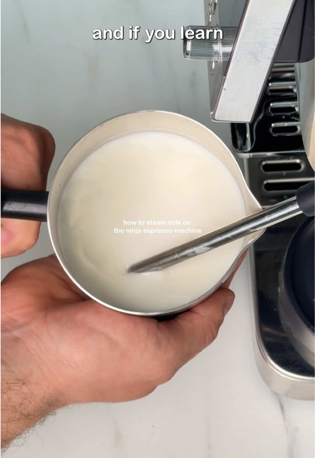 how to steam milk manually on the ninja luxe (yes, you can do latte art) #coffee 