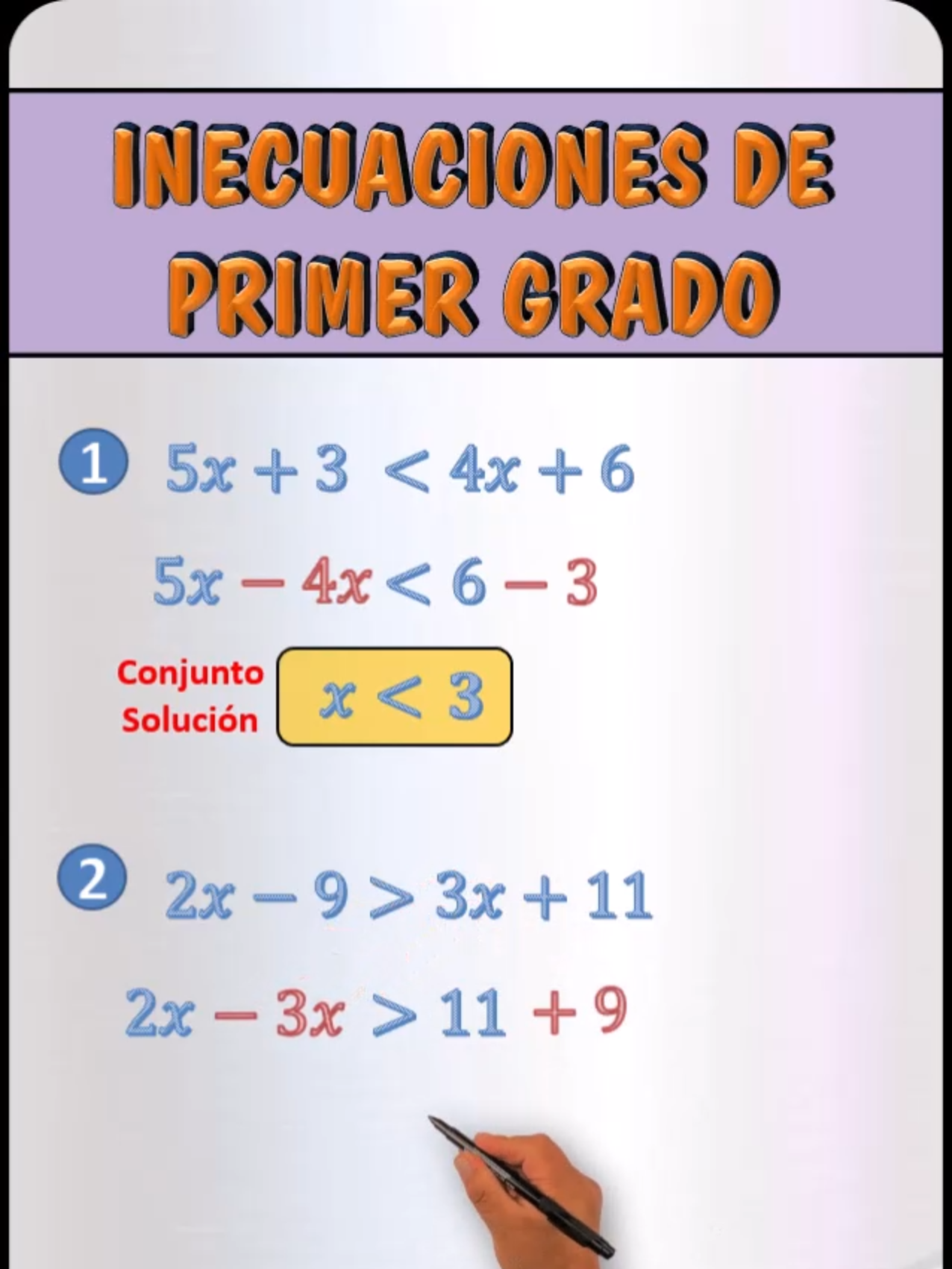 INECUACIONES DE PRIMER GRADO CON UNA VARIABLE | INECUACIONES LINEALES | 3 Ejercicios Resueltos