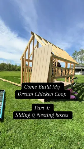 Wowzers that took us longer than we wanted it to, but that seems to be our theme of building this thing. Most of the building was off camera unfortunately but the siding is complete! 😊 #chickencoopdesign #chickencoop #chickencoopbuilds #chickens #beejeweledcoop #farmhousechickencoop #buildingchickencoops #diychickencoop #homestead #homesteadbuild #homesteading 