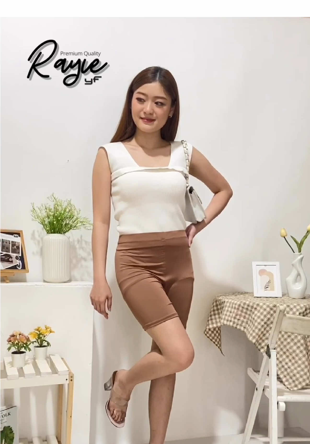 Legging Pendek Shortpants Wanita Spandek Premium Warna Moka