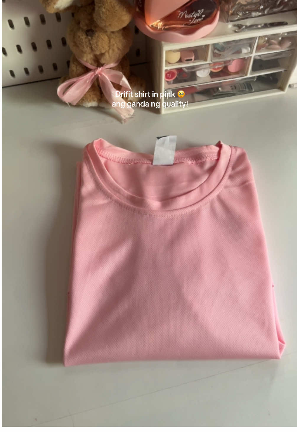 Love this drifit shirt omg ang ganda ng quality! 🥹#drifitshirt #tshirt #drifit #pink 