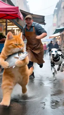 The kitten picked up a small fish?#cat #funny #cute #tiktok 