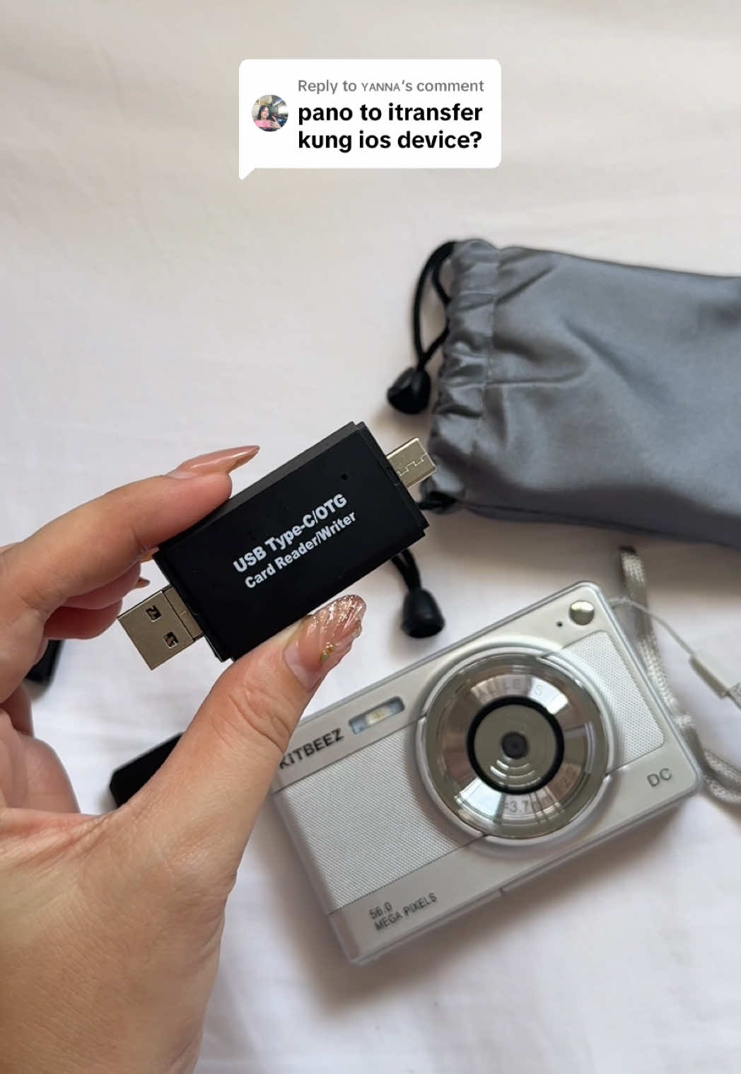 Replying to @ʏᴀɴɴᴀ i use card reader to transfer files from my digicam to phone/ipad💕  Ps. i choose card reader (usb/type-c/micro) #digicam #affordabledigicam #budgetfriendlydigitalcamera 