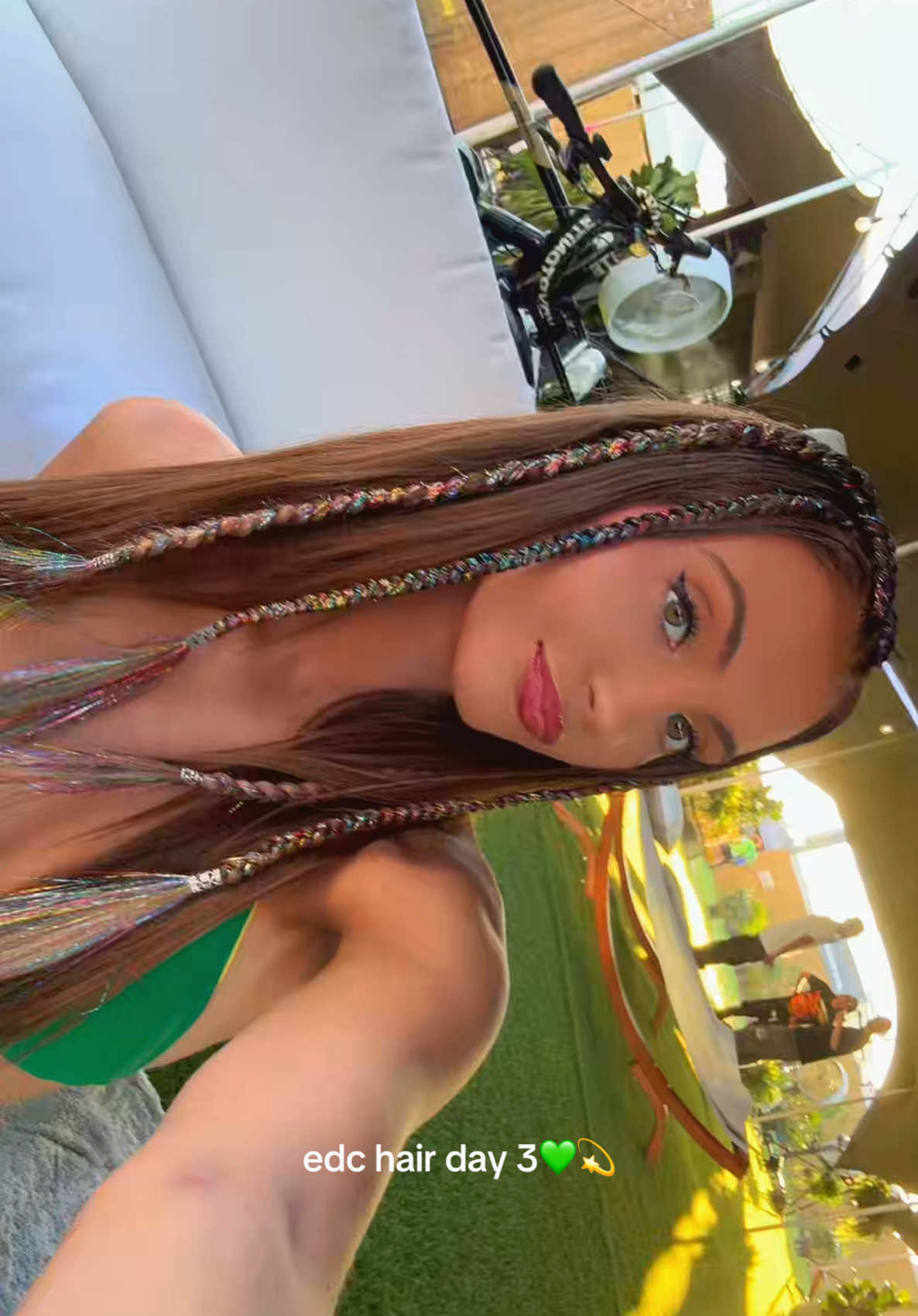 braids for day 3 #edc2025 #festivalhair #tiktokgirls #vegas #campedc #festivallook 