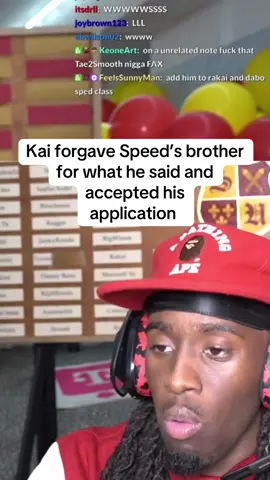 Kai forgave Speed’s brother  for what he said and accepted his  application 