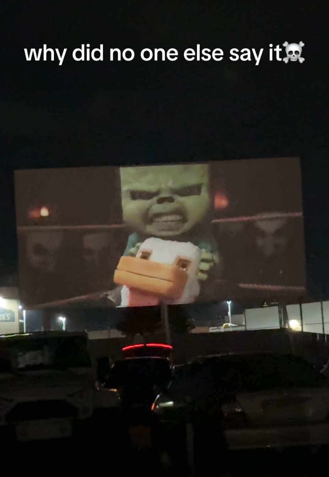 not me being the only one at the drive in to chicken jockey ): #fyp #foryou #Minecraft #minecraftmovie #chickenjockey #jackblack 