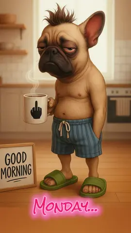 Monday! Wenn der Kaffee nicht stark genug ist, um den Montag zu ertragen… #gutenmorgen#GutenMorgend  #montag #kaffeeliebe #doglife#Hundelifenshine #müdeaberstylish #F#FrenchieStylegrumpy ##tiktokfunny#cartoonvibes#CartoonVibesne #KaffeeIstLeben