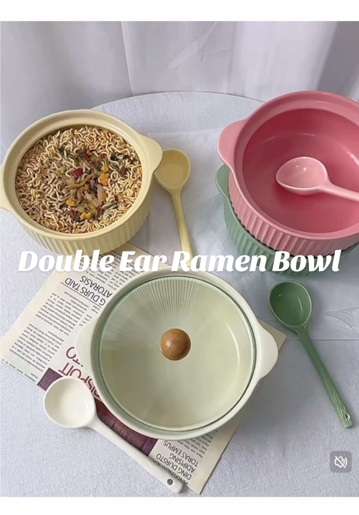 Microwaveable Double Ear Ramen Bowl Now Available😍 #budolfinds #cutefindsph #bowl #ramen