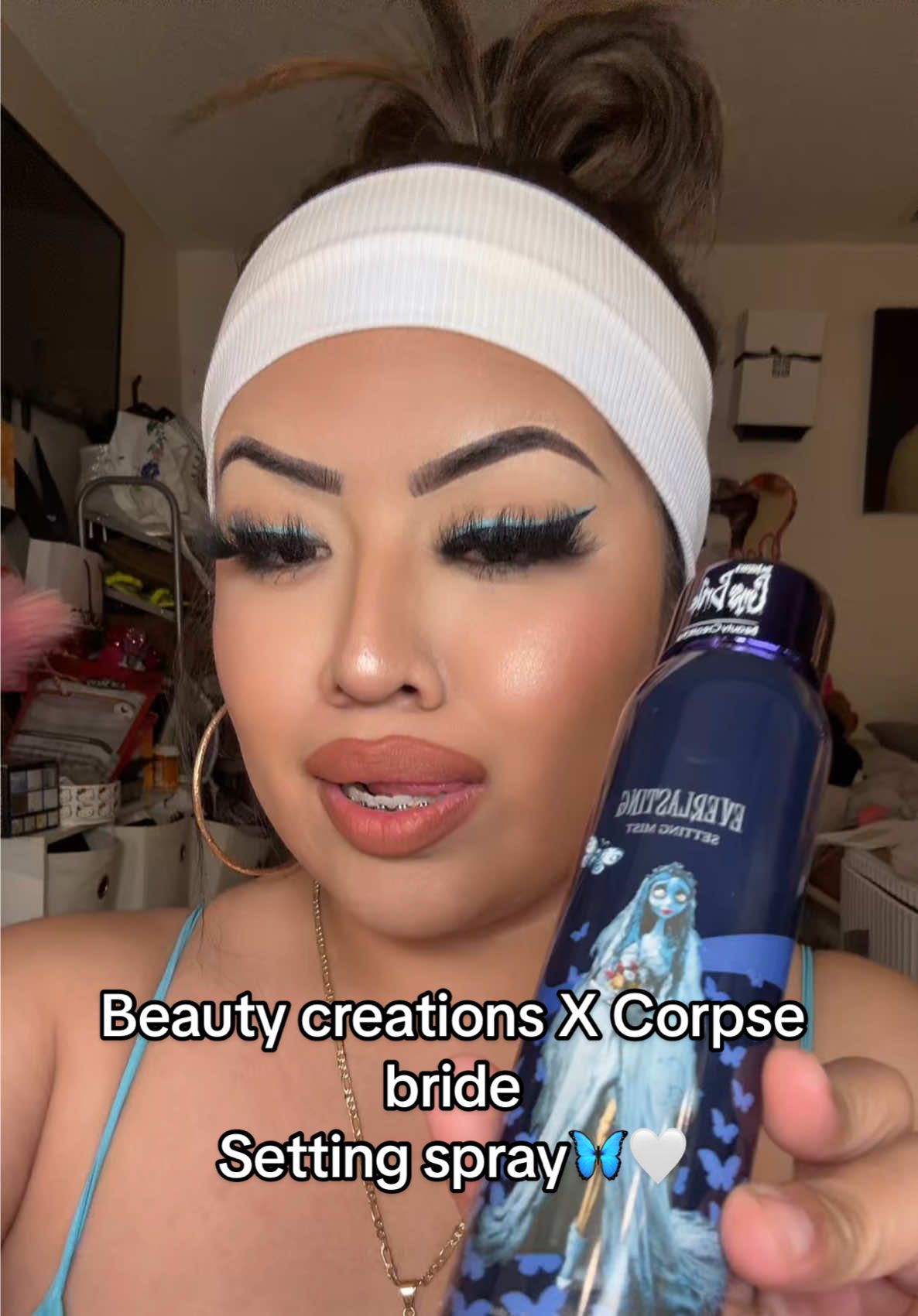 Such an iconic collab and I love this mist setting spray!🤍🦋 @Beauty Creations Cosmetics 💕 #corpsebride #corpsebrideemilly #beautycreationscosmetics #corpsebridexbeautycreations #mist #mistspray #everlasting #corpsebridemovie #tiktokshopping #tiktokshoprestock 